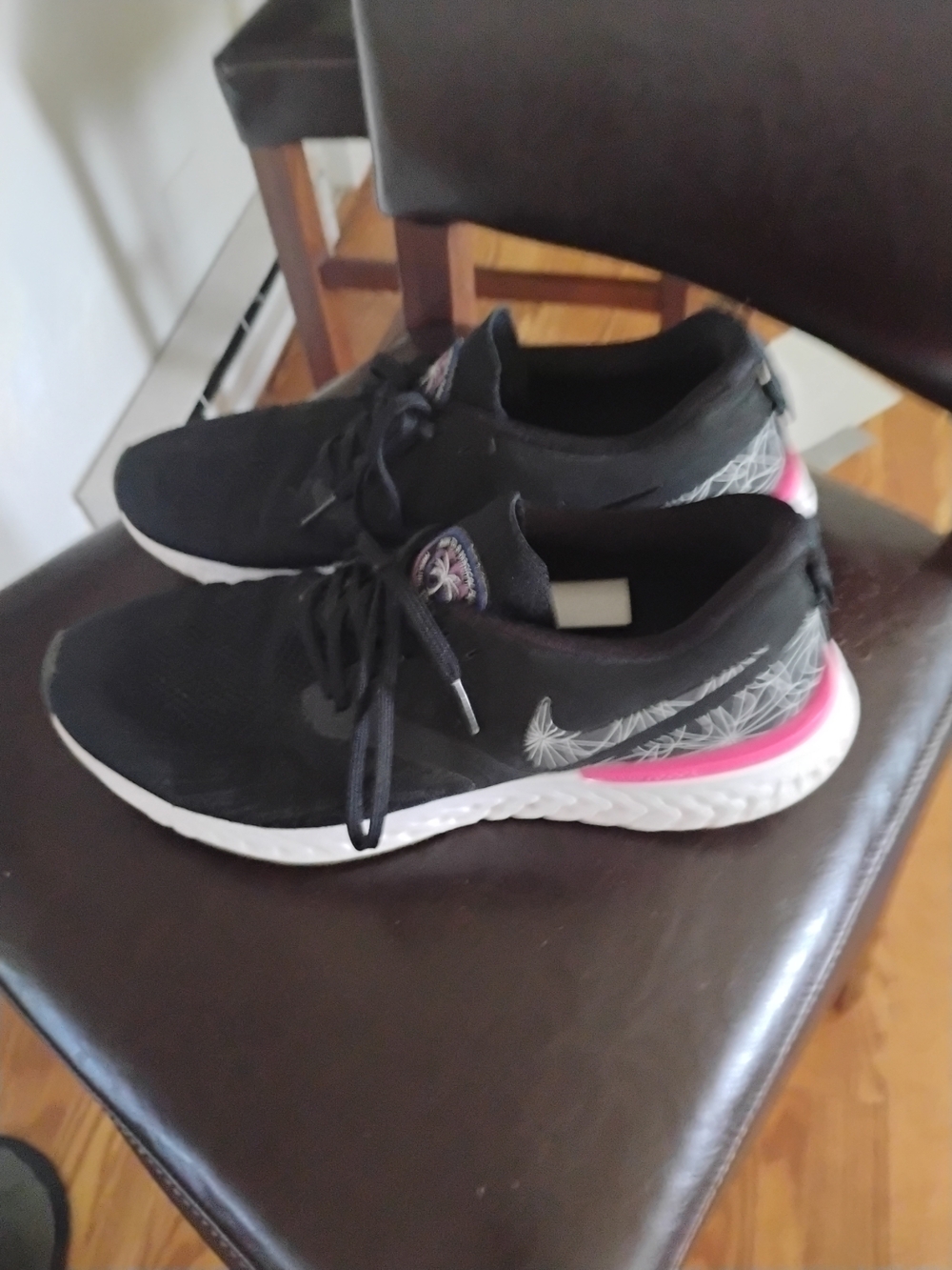 Nike Epic React Flyknit Athletic Shoes Black & Pink US 12